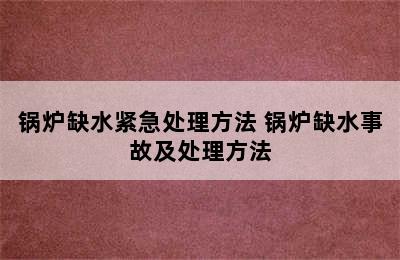 锅炉缺水紧急处理方法 锅炉缺水事故及处理方法